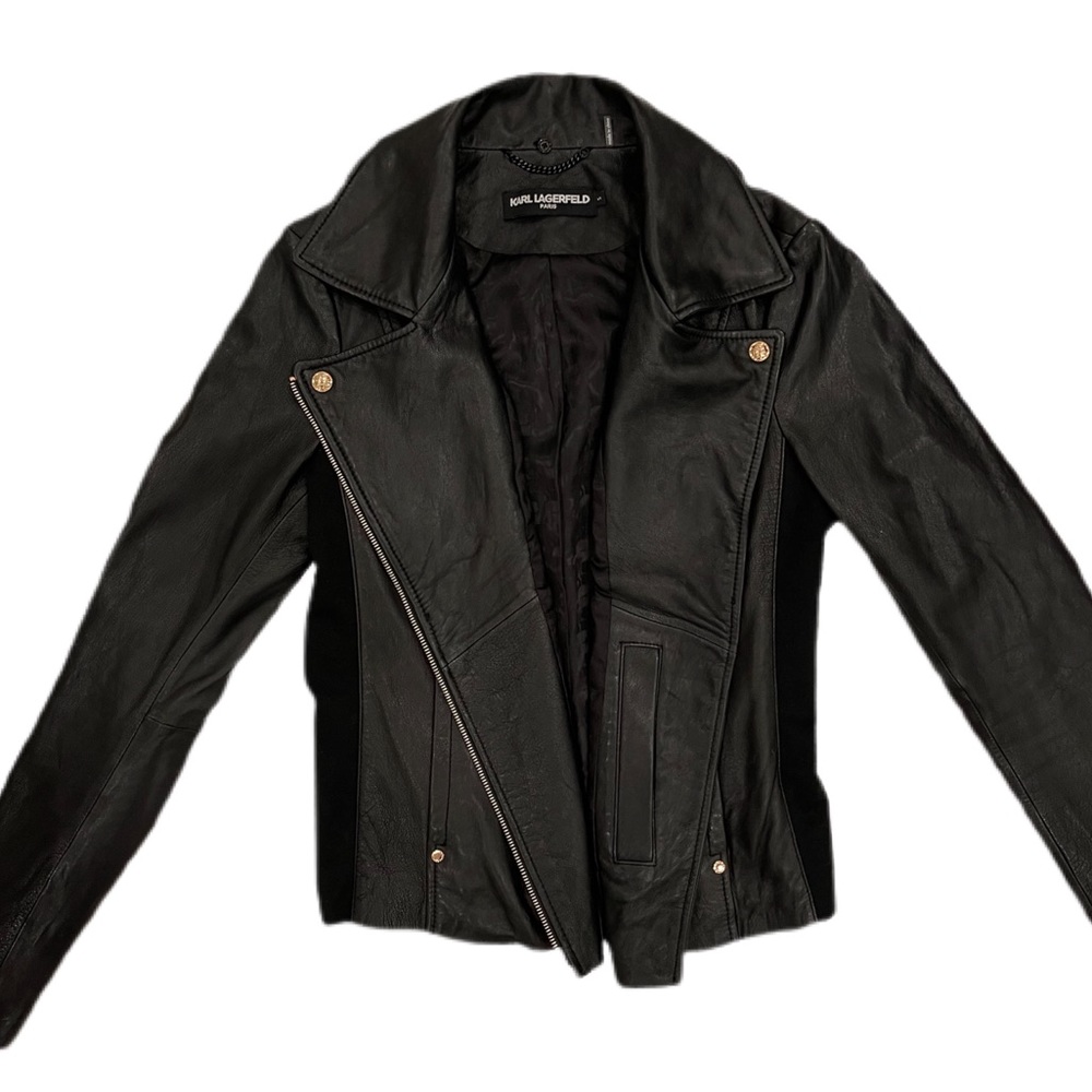 Karl Lagerfeld Paris Womens Leather Jacket